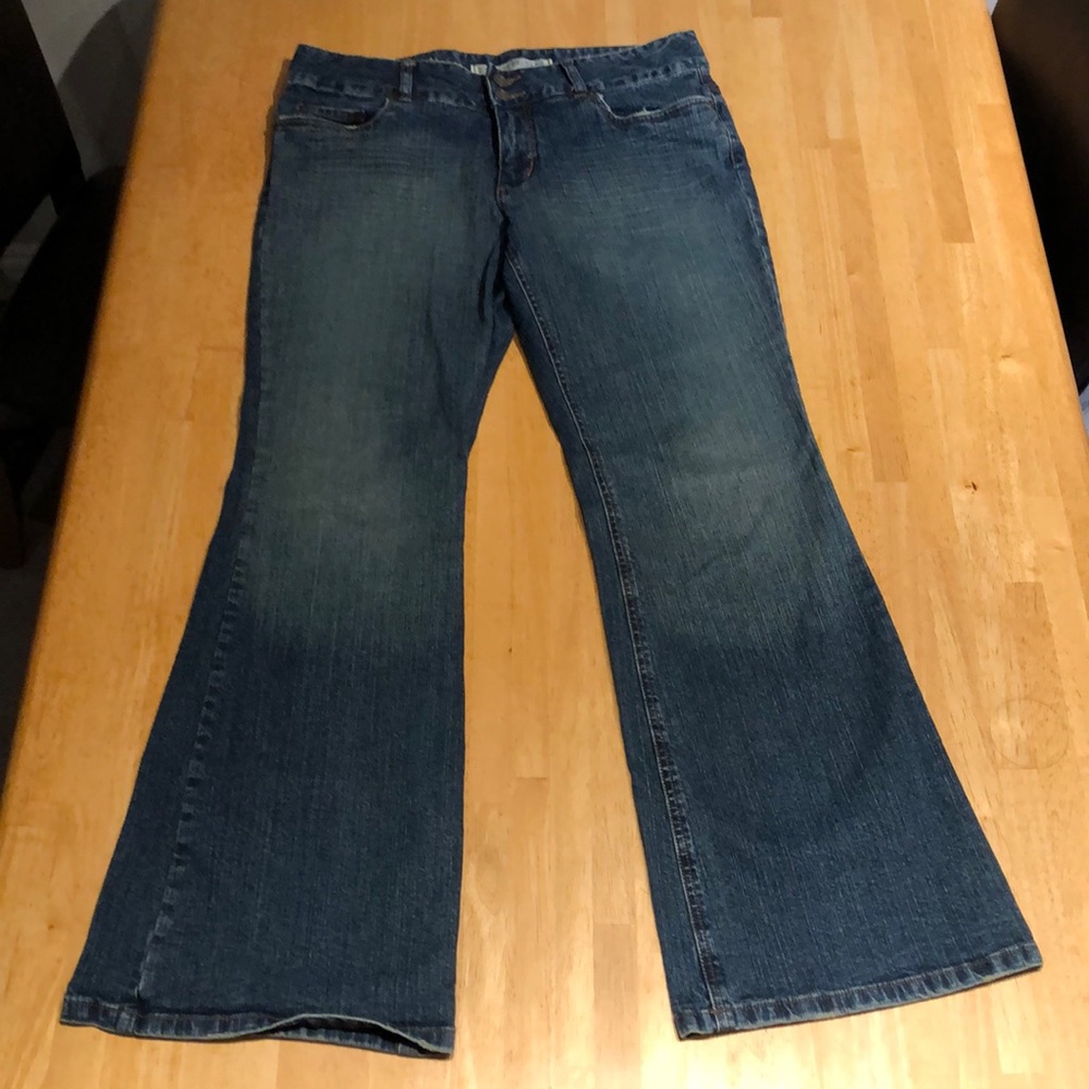 Express Seffaro Wide Waistband Flare Jeans, 12R